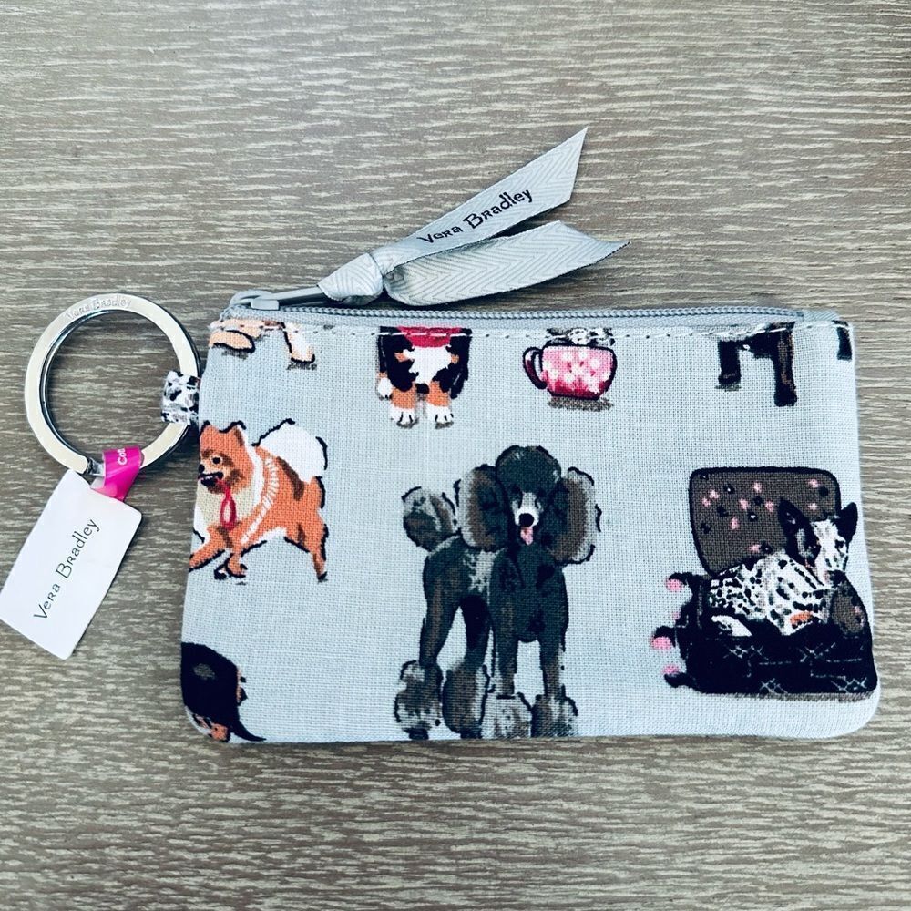 Vera Bradley Dog Show Zip ID Coin Purse Wallet